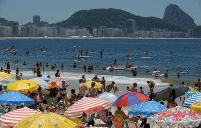 Praia de Copacabana, no Rio.