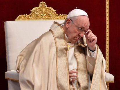 O papa Francisco, durante missa no Vaticano. 
