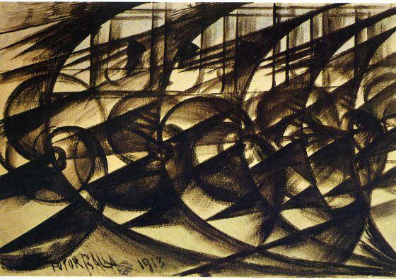 'Velocidade de automóvel' (1913), de Giacomo Balla.