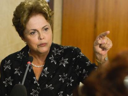 Dilma durante an&uacute;ncio de medidas para melhorar o futebol brasileiro.