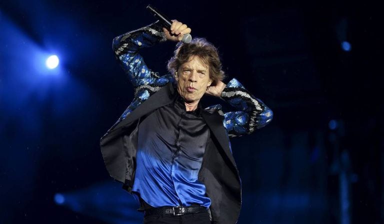 Mick Jagger durante um concerto dos Rolling Stones em fevereiro