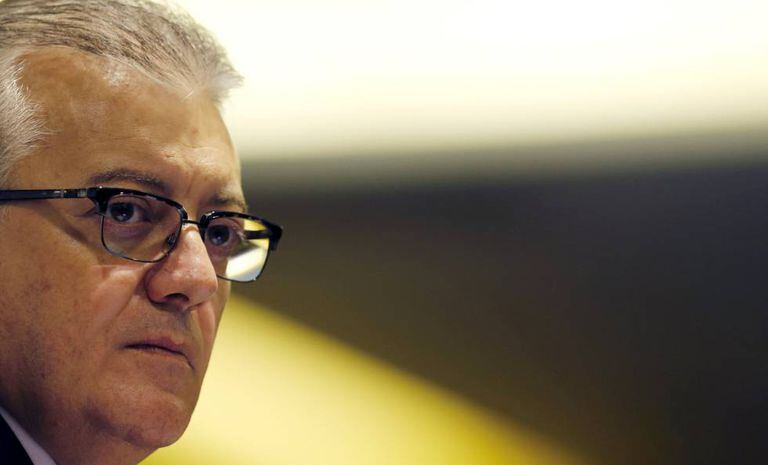 Aldemir Bendine durante conferência quando era presidente da Petrobras em 2016