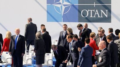 Trump com outros participantes da reunião