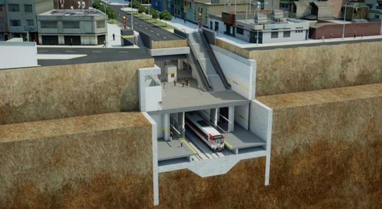 Infografia da linha 2 do futuro Metro de Lima.