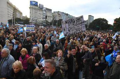 A manifestação de apoio ao Governo de Mauricio Macri andou do Obelisco de Buenos Aires até a Praça de Maio.