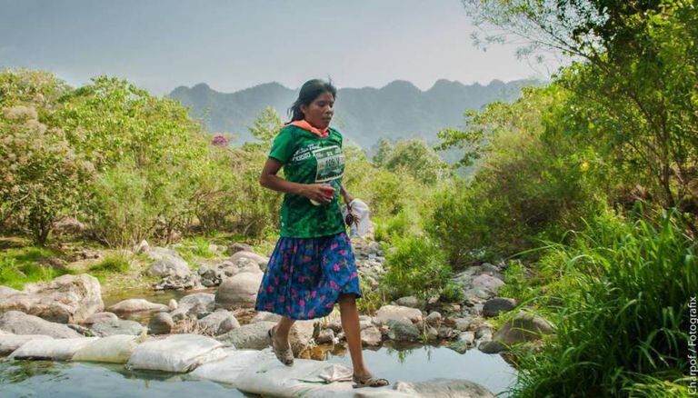 María Lorena Ramírez, de 22 anos, ao correr a UltraTrail Cerro Rojo, no México.