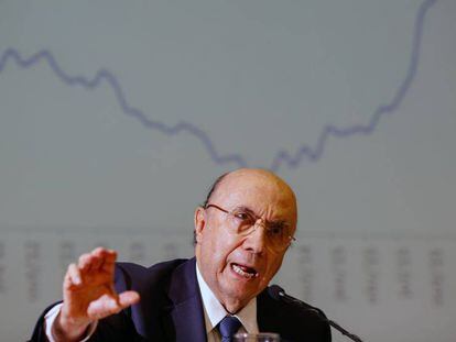 Ministro da Fazenda, Henrique Meirelles em anúncio da revisão da meta.