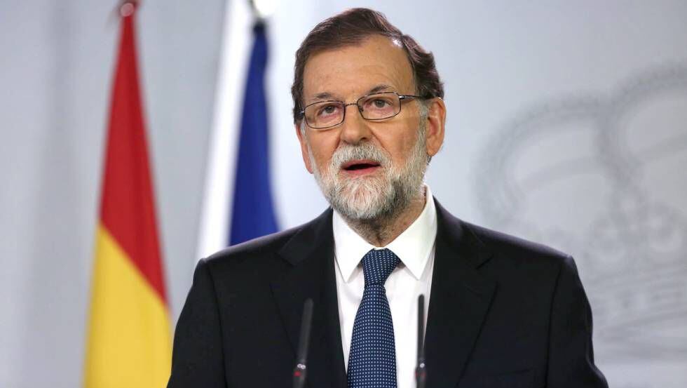 Mariano Rajoy, durante sua declaração institucional do domingo.