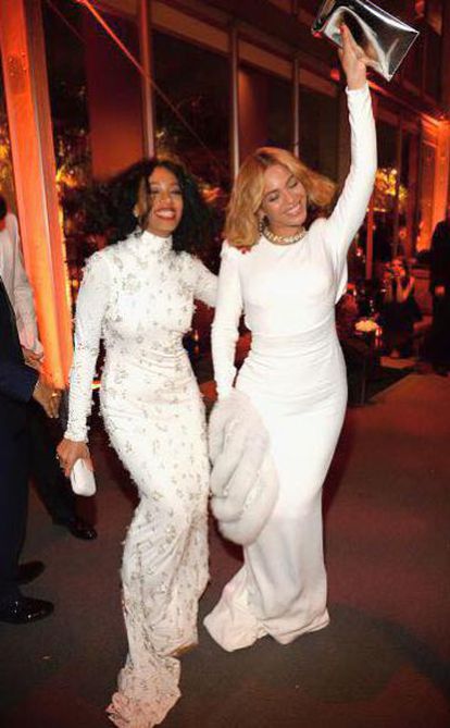 Solange e Beyoncé Knowles em uma festa da Vanity Fair em 2015.
