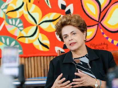 Dilma em entrevista no Pal&aacute;cio da Alvorada.