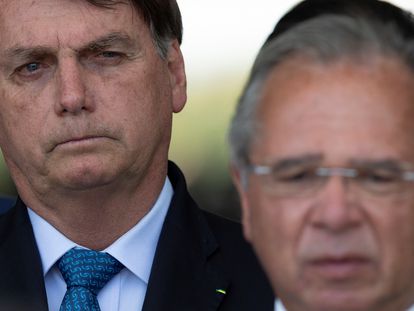 Bolsonaro e Paulo Guedes, no dia 28 de setembro.