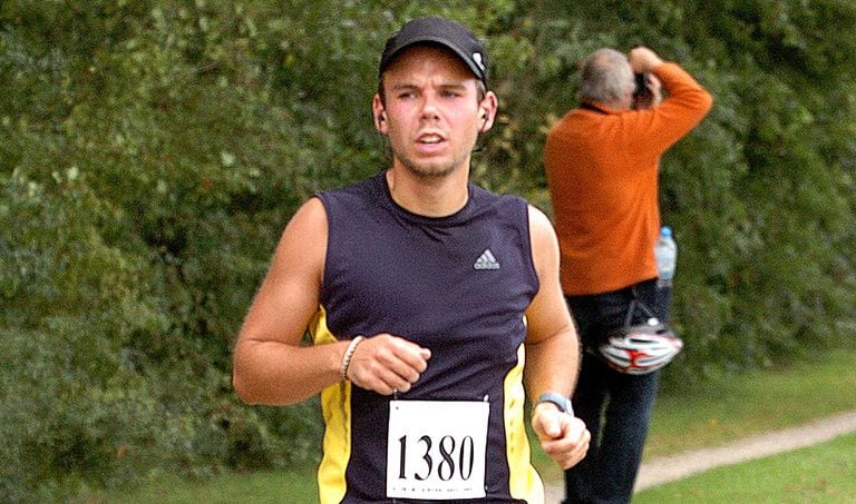 Andreas Lubitz participa da maratona Airportrace de Hamburgo, em 13 de setembro de 2009.