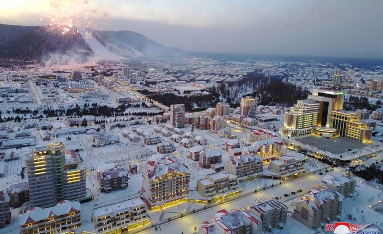 Imagem divulgada pela KCNA da nova cidade norte-coreana.