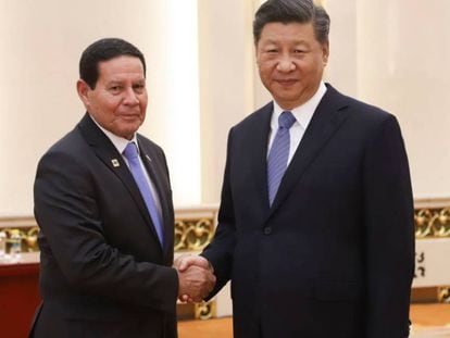 O vice Mourão e presidente da China, Xi Jinping. 