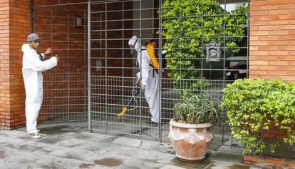 Aplicação, em maio, de inseticida contra o Aedes aegypti, em Porto Alegre.