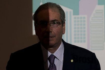 Cunha durante um seminário em Brasília.