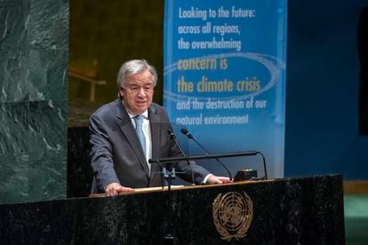 António Guterres, em seu discurso no 75º aniversário da ONU, nesta segunda-feira, em Nova York.