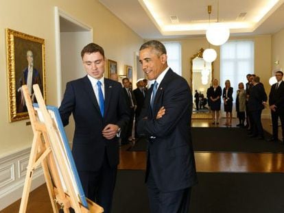 Obama e o primeiro-ministro da Estônia, Taavi Roivas.