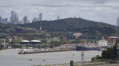 Vista do porto da Cidade do Panamá na segunda-feira.