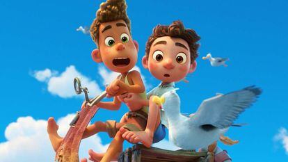 Uma imagem do filme ‘Luca’, da Pixar.