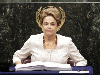 Dilma Rousseff na ONU, no dia 22.