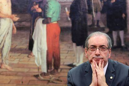 Eduardo Cunha, o criador do 'centrão', no dia 14, na Câmara.
