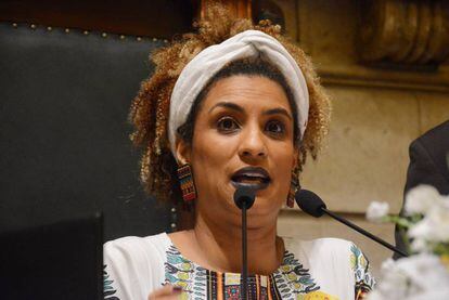 Marielle Franco, em novembro de 2017 na Câmara dos Vereadores do Rio.