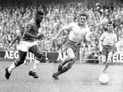 Pelé, durante a final da Copa 1958 contra a Suécia.