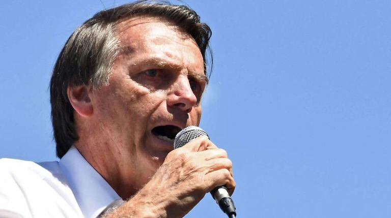 O candidato Jair Bolsonaro, durante um ato de campanha em Brasília, no dia 6 de setembro.