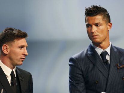 Messi e Cristiano Ronaldo, na festa.