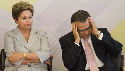 Dilma Rousseff e o presidente da Câmara, Henrique Alves, em Brasília.