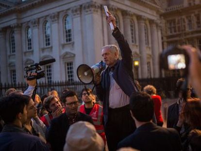 Jeremy Corbyn, em um ato em Cambridge.