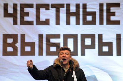 Boris Nemtsov em uma reunião em Moscou.