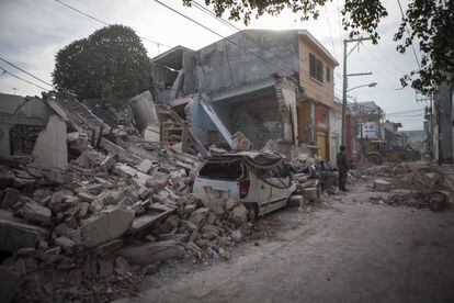 Edifícios destruídos no centro de Jojutla pelo terremoto