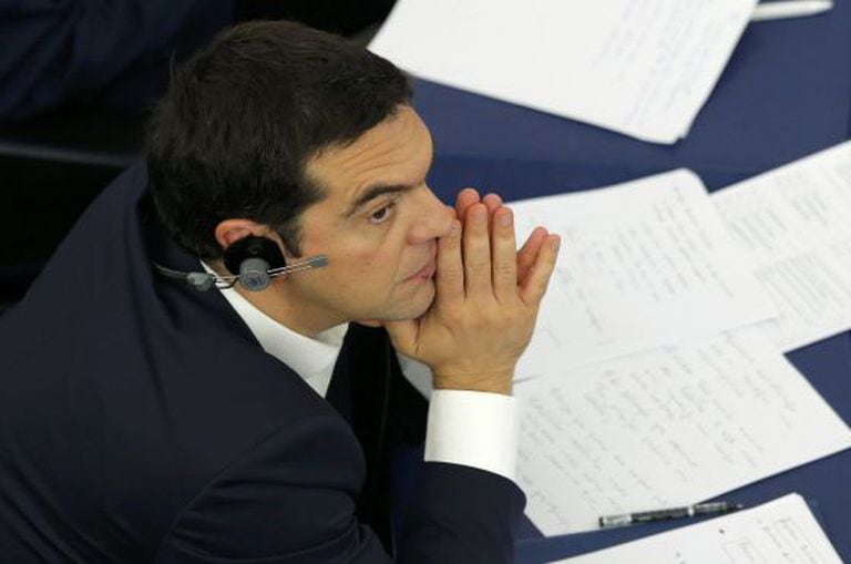 Alexis Tsipras no Parlamento Europeu, nesta quarta.