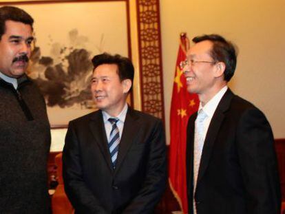 Nicolás Maduro com empresários chineses, nesta terça, em Pequim.