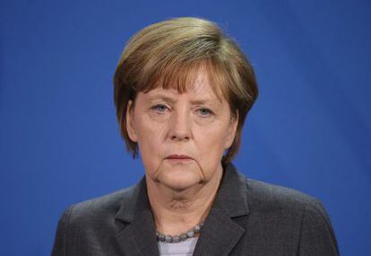 A chanceler Merkel nesta sexta-feira em Berlim.