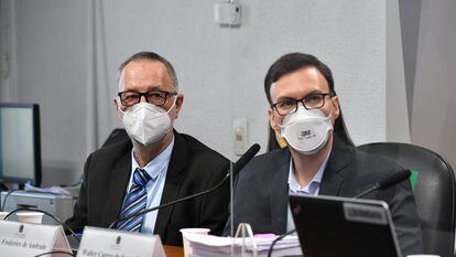 Beneficiário da Prevent Senior Tadeu Frederico Andrade e o médico Walter Correa de Souza Netto depõem na CPI da Pandemia, nesta quinta-feira.