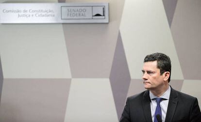 O ministro Sergio Moro na CCJ do Senado.