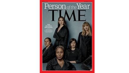 Capa da revista ‘Time’ dedicada ao movimento das mulheres contra o assédio sexual