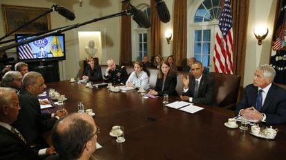 Reunião do Gabinete de Obama responsável pela resposta ao ebola.