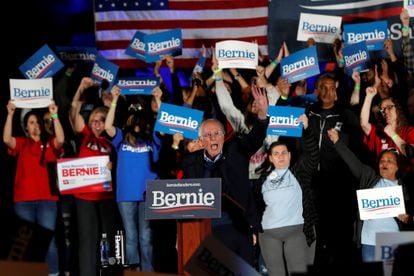 Bernie Sanders durante campanha em Las Vegas, Nevada.