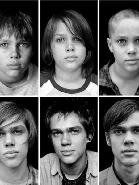 O ator Ellar Coltrane, em seis dos 12 anos de sua adolescência retratada em ‘Boyhood’.