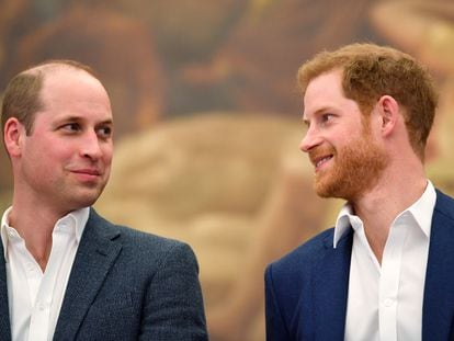 Os príncipes William e Harry, fotografados em 2018.