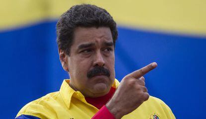 O presidente venezuelano, Nicolás Maduro, durante um ato de campanha eleitoral.