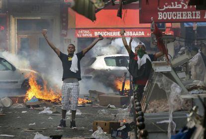 Pró-palestinos protestam em Paris.