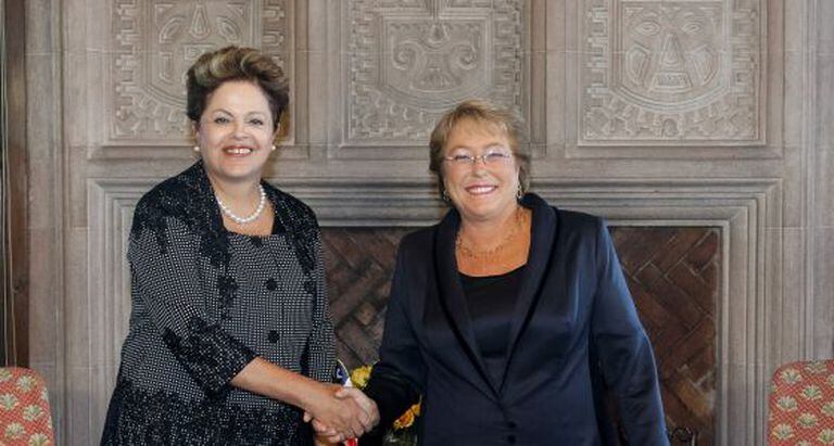 Rousseff, na posse de Bachelet nesta terça-feira.