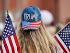 A supporter of President Donald Trump attends a rally outside the Maricopa County Recorder's Office Friday, Nov. 6, 2020, in Phoenix. (AP Photo/Ross D. Franklin)