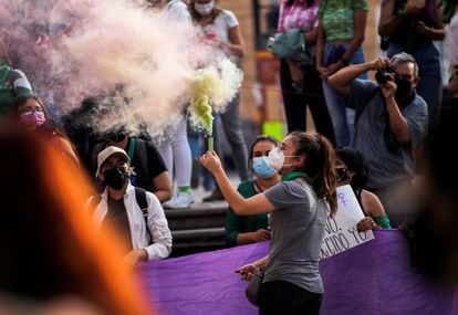 Uma concentração para comemorar a despenalização do aborto no México, em 7 de setembro em Saltillo.