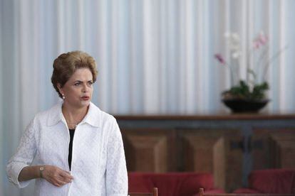 A presidenta afastada Dilma Rousseff, em entrevista com ve&iacute;culos estrangeiros no Pal&aacute;cio do Alvorada, nesta sexta-feira.